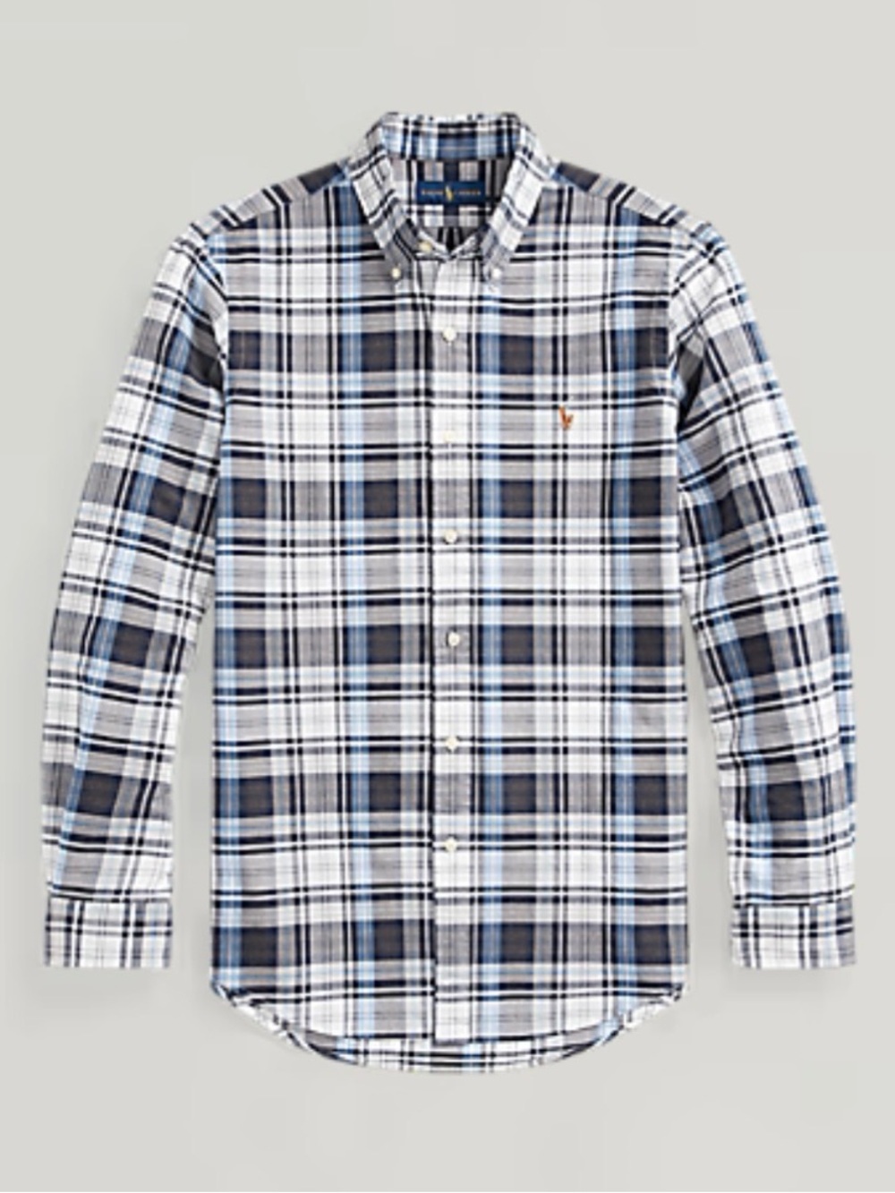 Ralph Lauren Navy, White‎ and Light Blue Plaid Button-Down Shirt